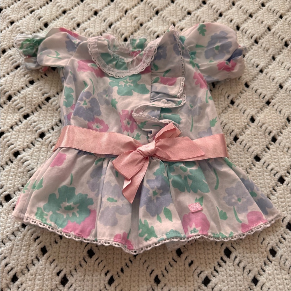 Cabbage Patch Kids CPK Cornsilk Kid Floral Dress with Pink Bow by Coleco